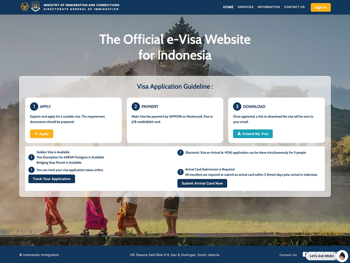 Apply for the e-VOA online 